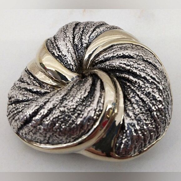 N.S Bar-On Brooch Pendant Gold Tone Silver Vintage Jewelry - Picture 4 of 16